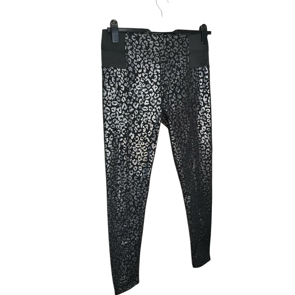 Connection 18 Womens Leopard Leggings High Rise Pull-On Gold Black‎ Size L NWT